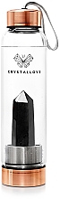 Düfte, Parfümerie und Kosmetik Wasserflasche mit vulkanischem Glas 500 ml - Crystallove Rose Obsidian Bottle Rose Gold