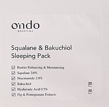 GESCHENK! Nachtmaske mit Bakuchiol und Squalan - Ondo Beauty 36.5 Squalane & Bakuchiol Sleeping Pack (Probe) — Bild N1