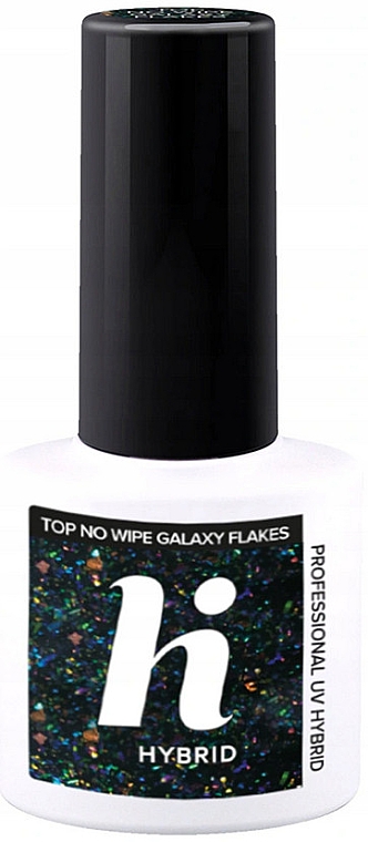 Hybrid-Nagelüberlack mit bunten Flocken - Hi Hybrid Top No Wipe Galaxy Flakes — Bild N1