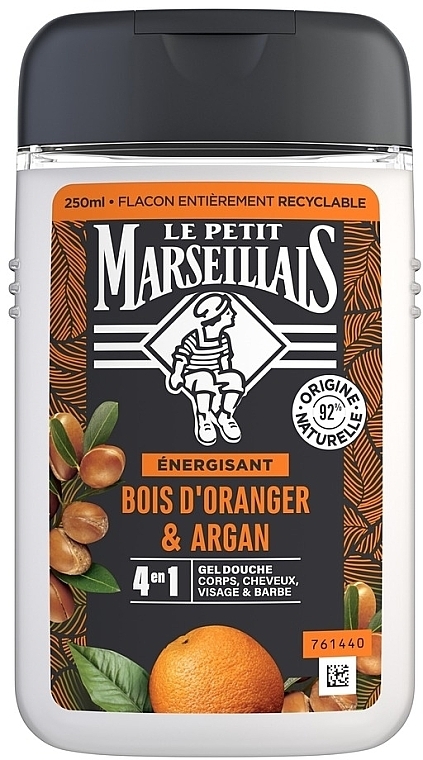 Feuchtigkeitsspendendes Duschgel Orangenenholz und Argan - Le Petit Marseillais Men Body and Hair — Bild N1