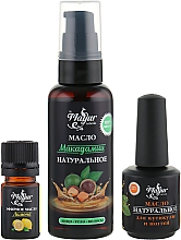 Pflegeset für Haut und Nägel Macadamia und Zitrone - Mayur (oil/50 ml + nail/oil/15 ml + essential/oil/5 ml) — Bild N1