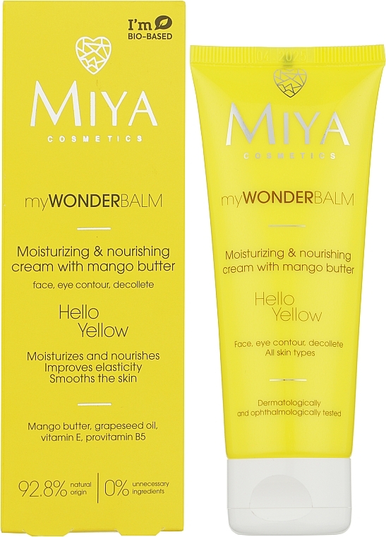 Feuchtigkeitsspendende und pflegende Gesichtscreme mit Mangobutter - Miya Cosmetics My Wonder Balm Hello Yellow Face Cream — Bild N5