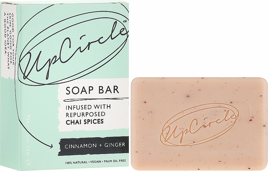 Kosmetische Seife mit Zimt und Ingwer für Gesicht und Körper - UpCircle Cinnamon + Ginger Chai Soap Bar — Bild N1