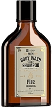 Gel-Shampoo zum Waschen von Körper, Haar und Bart Fire - HiSkin Men Body Wash Gel And Shampoo  — Bild N1