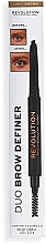 Augenbrauenstift - Makeup Revolution Duo Brow Definer Pencil	 — Bild N1