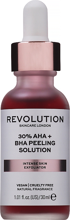 Chemisches Peeling zur Verjüngung der Gesichtshaut mit AHA und BHA - Revolution Skincare 30% AHA + BHA Peeling Solution