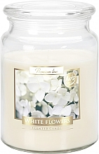 Premium-Duftkerze im Glas weiße Blumen - Bispol Premium Line Scented Candle White Flowers  — Bild N1