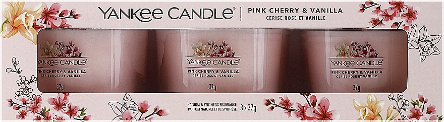 Duftkerzen-Set Rosa Kirsche und Vanille - Yankee Candle Pink Cherry & Vanilla (candle/3x37g) — Bild N1