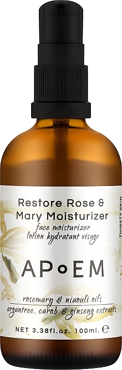 Duftende Feuchtigkeitscreme für Gesicht und Körper - APoEM Restore Rose & Mary Moisturizer — Bild N2