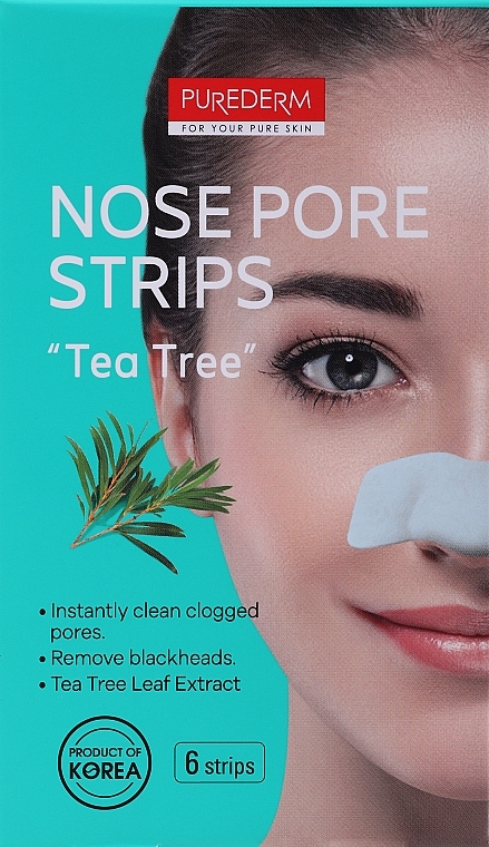 Nasenporenstreifen gegen Mitesser - Purederm Tea Tree Botanical Choice Nose Pore Strips — Bild N1