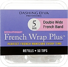 Nageltips French Wrap - Dashing Diva French Wrap Plus Double Wide White 50 Tips Size 5 — Bild N1