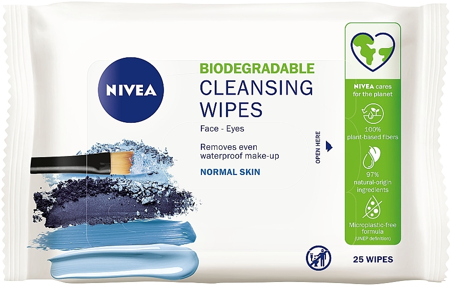 3in1 Erfrischende Reinigungstücher für Gesicht, Augen und Lippen für normale Haut, 25 St - NIVEA 3 in 1 Cleansing Wipes — Bild N1