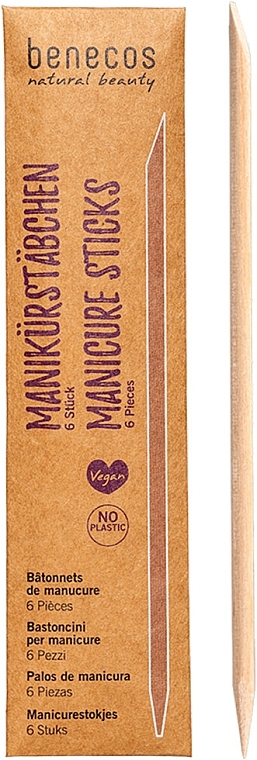 Manikürestäbchen aus Holz 6 St. - Benecos Manicure Sticks — Bild N2