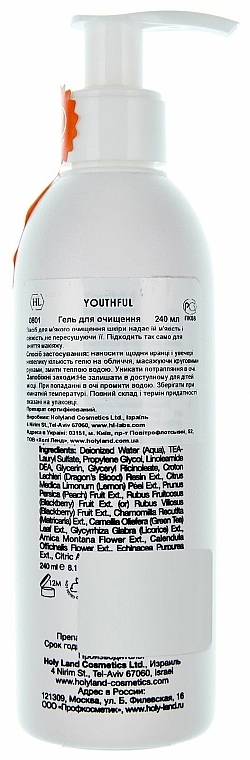 Reinigendes Gesichtsgel mit Fruchtextrakten - Holy Land Cosmetics Youthful Gel Cleanser — Bild N2