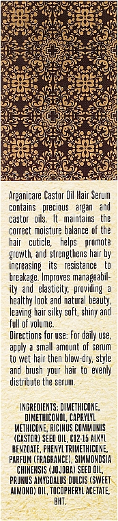 Serum zum Haarwachstum mit Rizinusöl - Arganicare Castor Oil Hair Serum — Bild N3