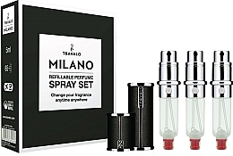 Düfte, Parfümerie und Kosmetik Nachfüllbare Parfümzerstäuber schwarz - Travalo Milano Black Set (Parfümzerstäuber 3x5ml + Etui)