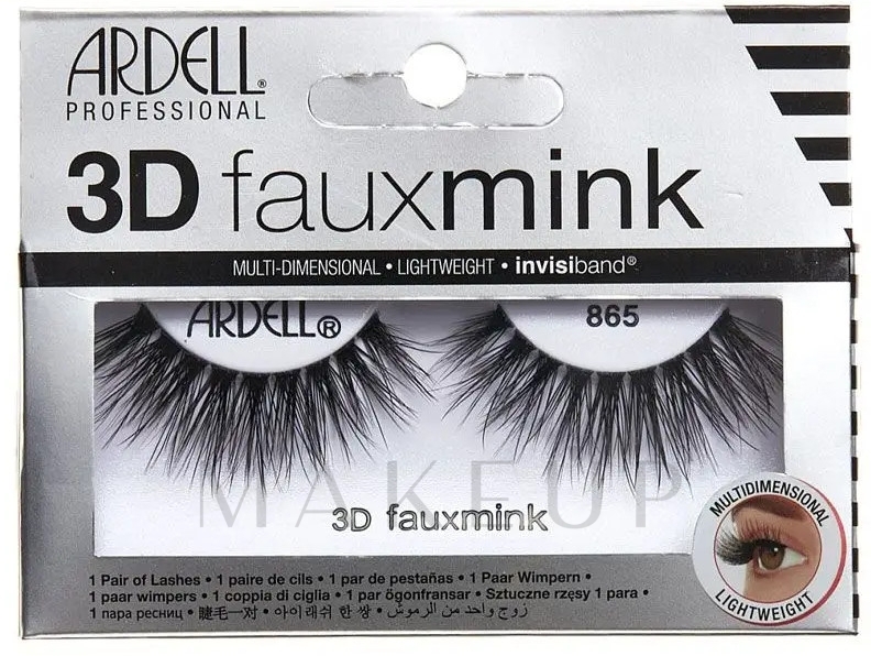 Falsche Wimpern - Ardell 3D Faux Mink 865 Black — Bild 2 St.