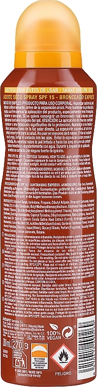 Bräunungsöl - Babaria Monoi Tahiti Dry Oil SPF15 — Bild N2