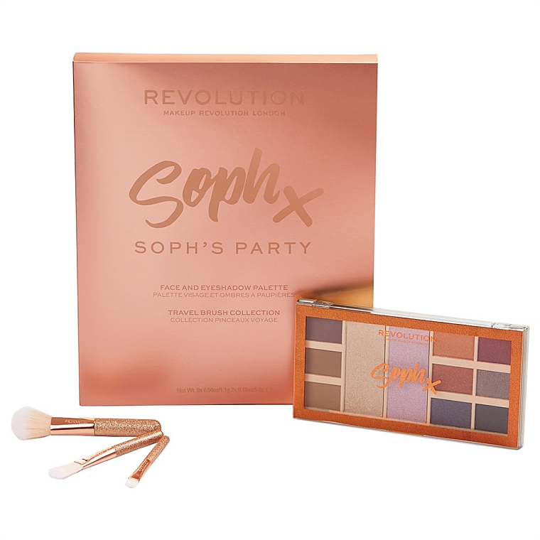 Makeup Revolution Soph's Party (Schminkpalette/9x1,1g,2x5,2g + Make-up Pinsel/3St.) - Set — Bild N1