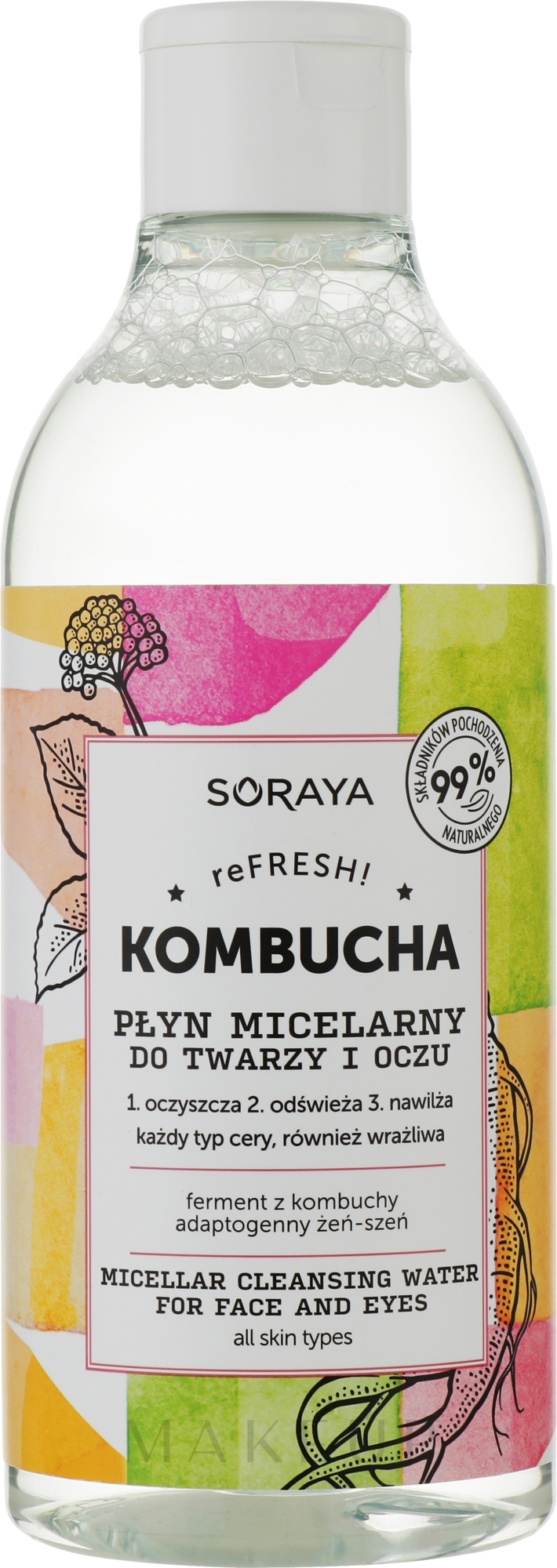 Mizellenwasser für Gesicht und Augen - Soraya Kombucha Micellar Cleansing Water For Face And Eyes  — Bild 400 ml