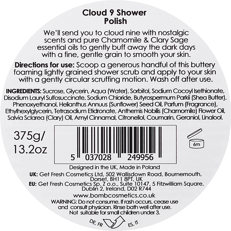 Körperpeeling Baby Powder - Bomb Cosmetics Cloud 9 Body Polish — Bild N2
