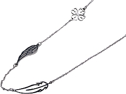 Düfte, Parfümerie und Kosmetik Halskette mit Feder, Flügel und Blume silbern - Lolita Accessories