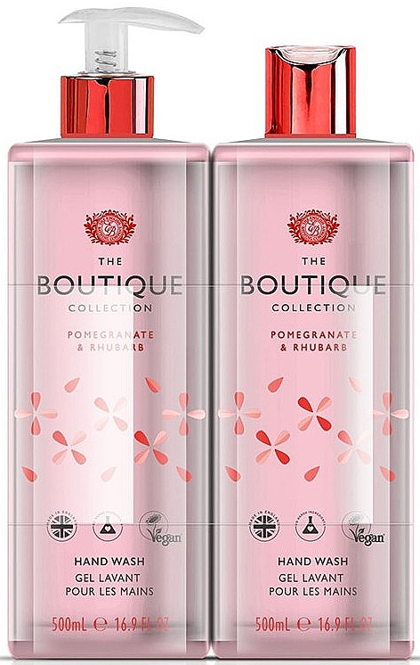 Handpflegeset - Grace Cole Boutique Pomegranate & Rhubarb Hand Wash Refill Pack (Handreinigungsgel 2x 500ml) — Bild N1