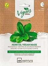 Tuchmaske für das Gesicht mit Kräuteröl - IDC Institute Vegan Formula Herbal Oil Face Mask — Bild N1
