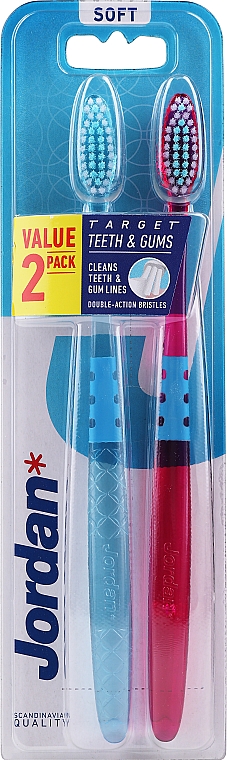 Zahnbürste weich Target Teeth & Gums lila, blau 2 St. - Jordan Target Teeth Toothbrush — Bild N3