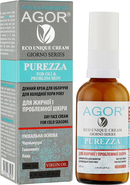 Tagescreme für fettige- und Problemhaut - Agor Giorno Purezza Day Face Cream — Bild N2