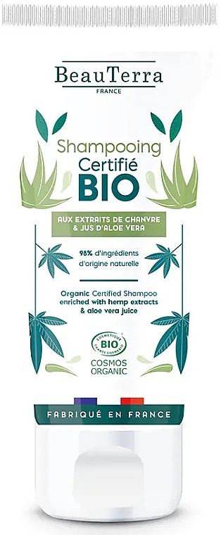Shampoo mit Hanf und Aloe Vera - BeauTerra BIO Hemp Extract & Aloe Vera Juice Organic Shampoo — Bild N1