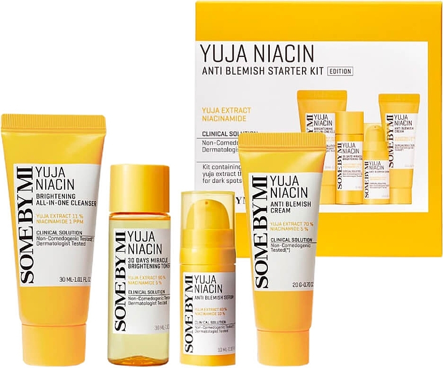 Some By Mi Yuja Niacin Anti Blemish Starter Kit (Gesichtstonikum 0ml + Gesichtsserum 10ml + Gesichtscreme 20g + Gesichtsgel 30ml) - Set — Bild N1