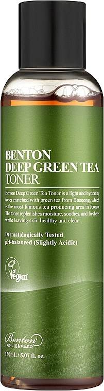 Feuchtigkeitsspendendes beruhigendes und erfrischendes Gesichtstonikum mit grünem Tee - Benton Deep Green Tea Toner — Bild N1