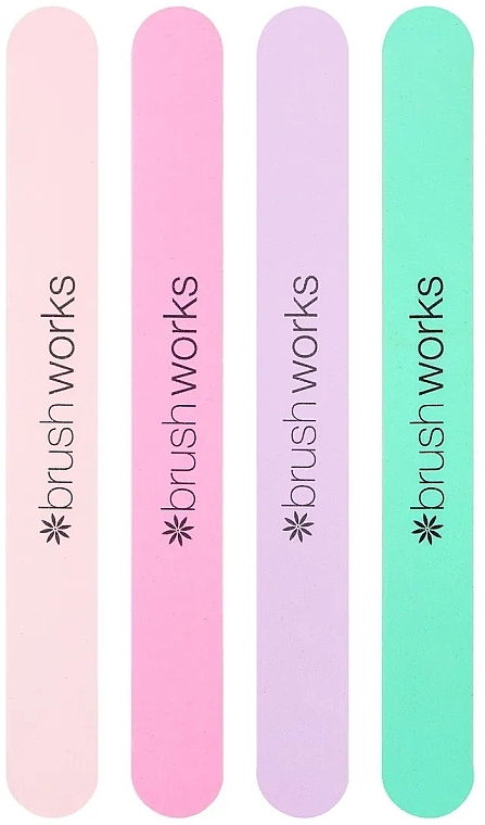 Set - Brushworks Pastel Coloured Nail Files 4 Pack Set (n/file/4pcs) — Bild N3