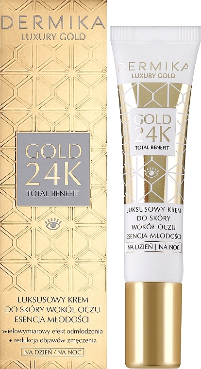 Augencreme - Dermika Luxury Gold 24K Total Benefit Eye Cream  — Bild N2