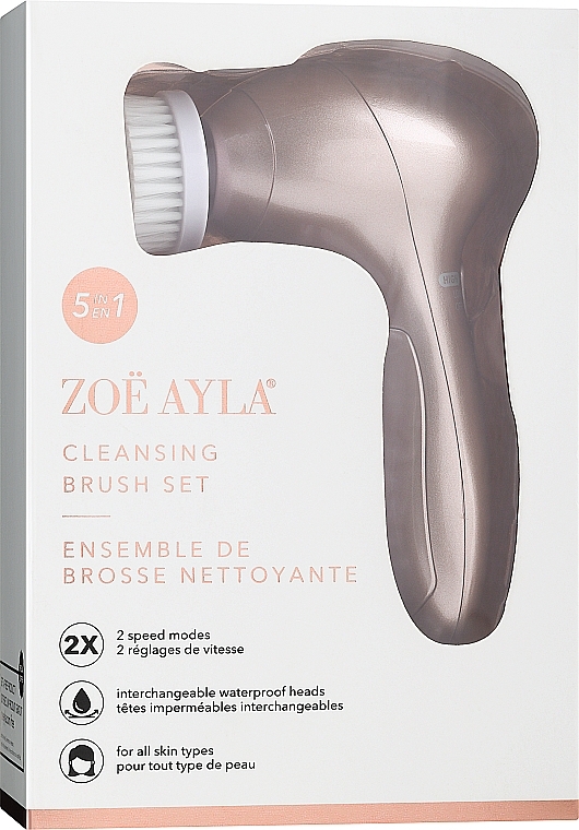 5in1 Gesichtsreinigungsbürste rosa - Zoe Ayla Cleansing Brush Set 5 in 1 Rosegold — Bild N1