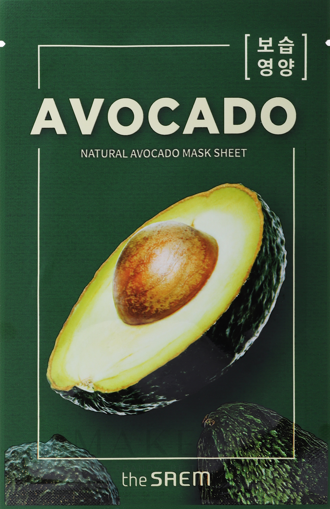 Tuchmaske für das Gesicht mit Avocado - The Saem Natural Avocado Mask Sheet — Bild 21 ml