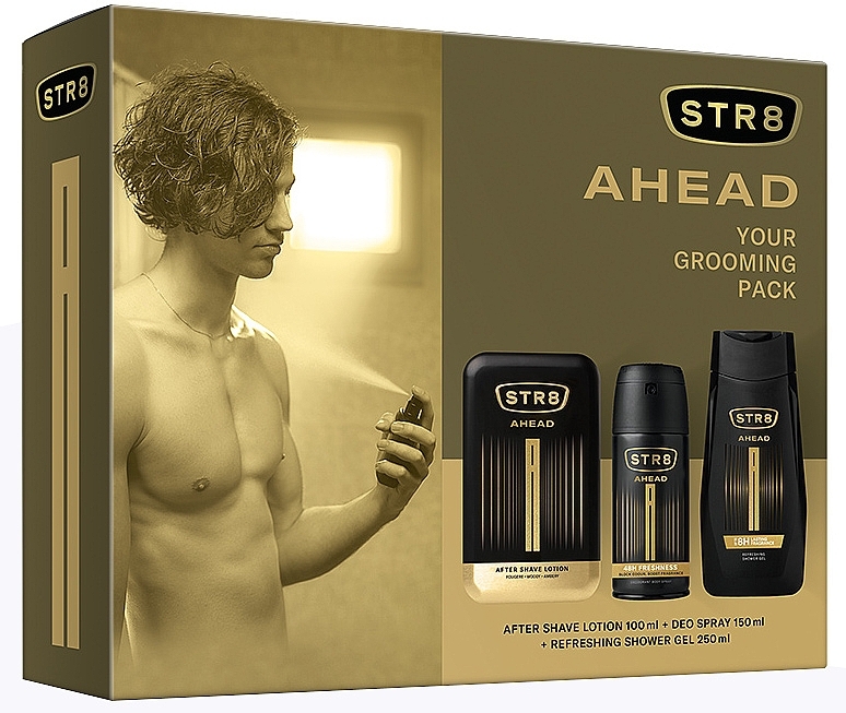 STR8 Ahead - Duftset (After Shave Lotion 100 ml + Deospray 150 ml + Duschgel 250 ml)  — Bild N1