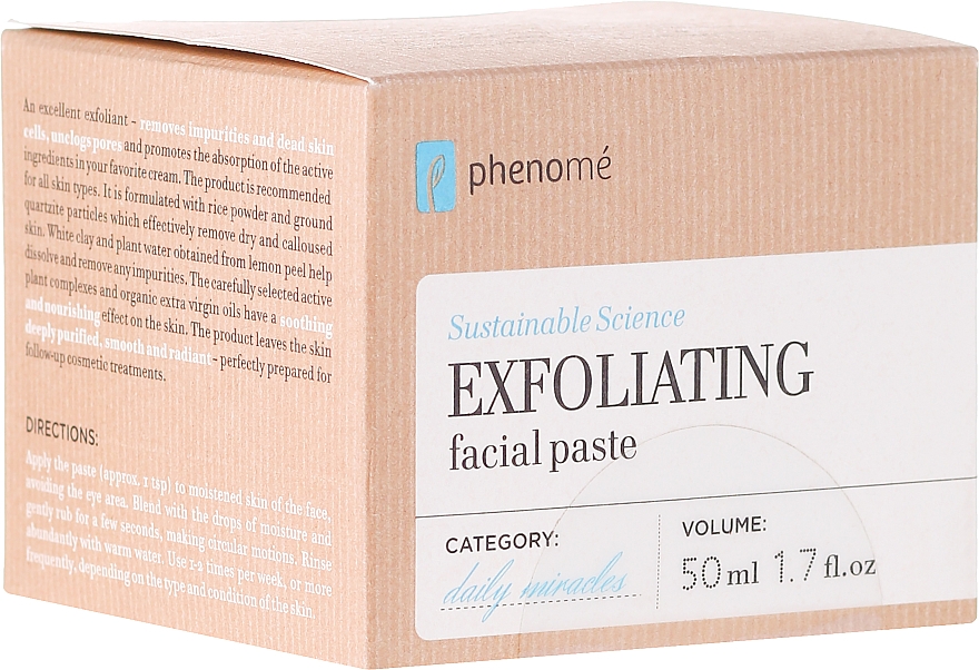 Peeling-Paste für das Gesicht mit weißem Ton und Bio Reispulver - Phenome Exfoliating Facial Pasta — Bild N1