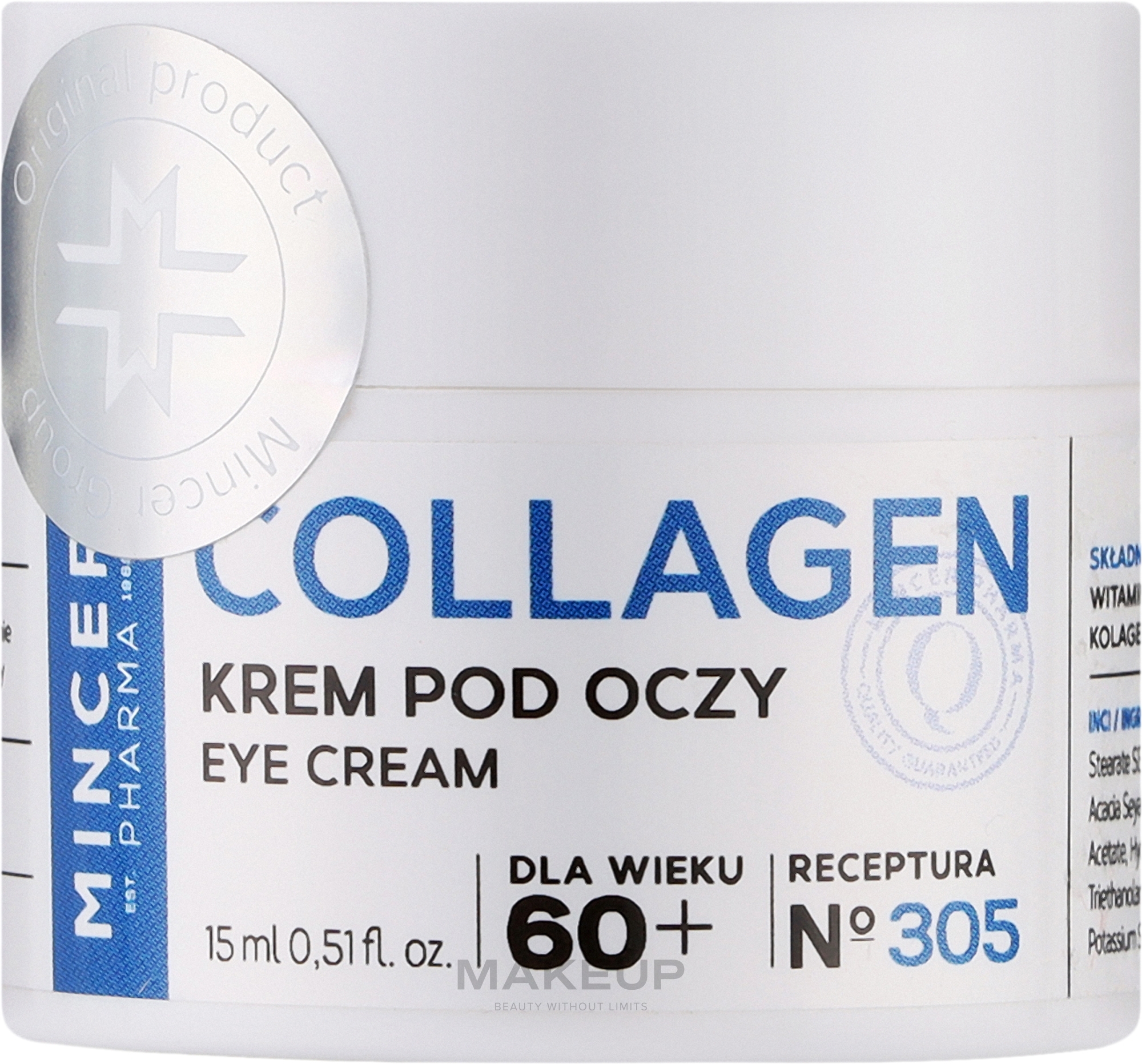 Augencreme 60+ №305 - Mincer Pharma Collagen Eye Cream — Bild 15 ml