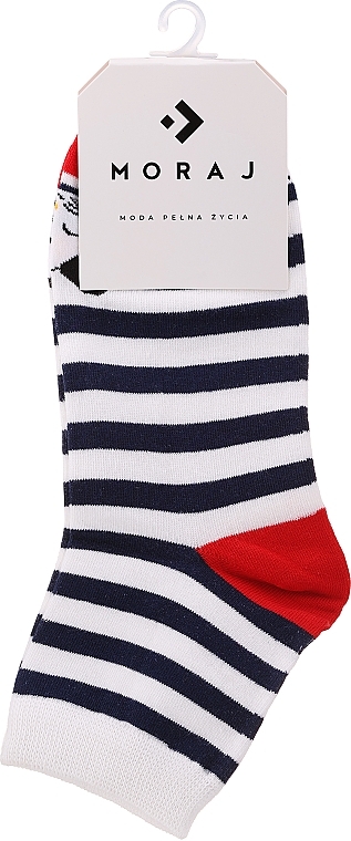 Kurze Damensocken CSL200-900 weiß-dunkelblau - Moraj — Bild N1