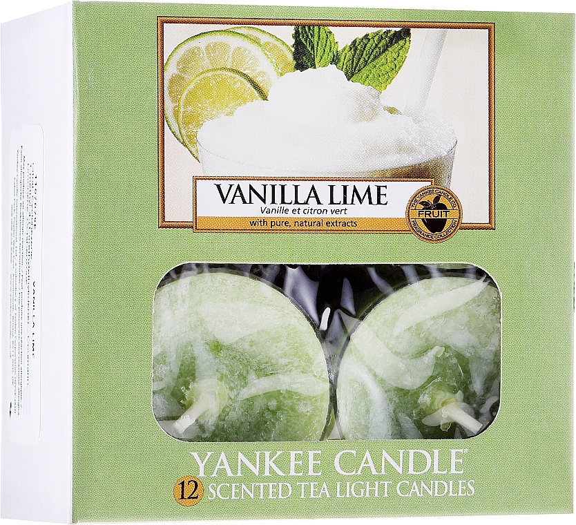 Teelichter Vanilla Lime - Yankee Candle Vanilla Lime Tea Light Candles  — Bild N1