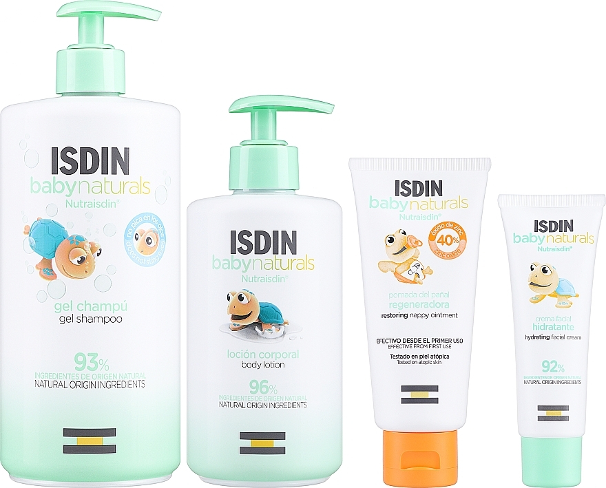 Körperpflegeset - Isdin Baby Naturals Set (Shampoo 750ml + Körperlotion 400ml + Gesichtscreme 50ml + Salbe 100ml + Rucksack) — Bild N3