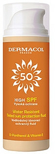 Wasserfestes getöntes Sonnenschutzfluid für das Gesicht SPF 50 - Dermacol Sun Tinted Water Resistant Fluid SPF50