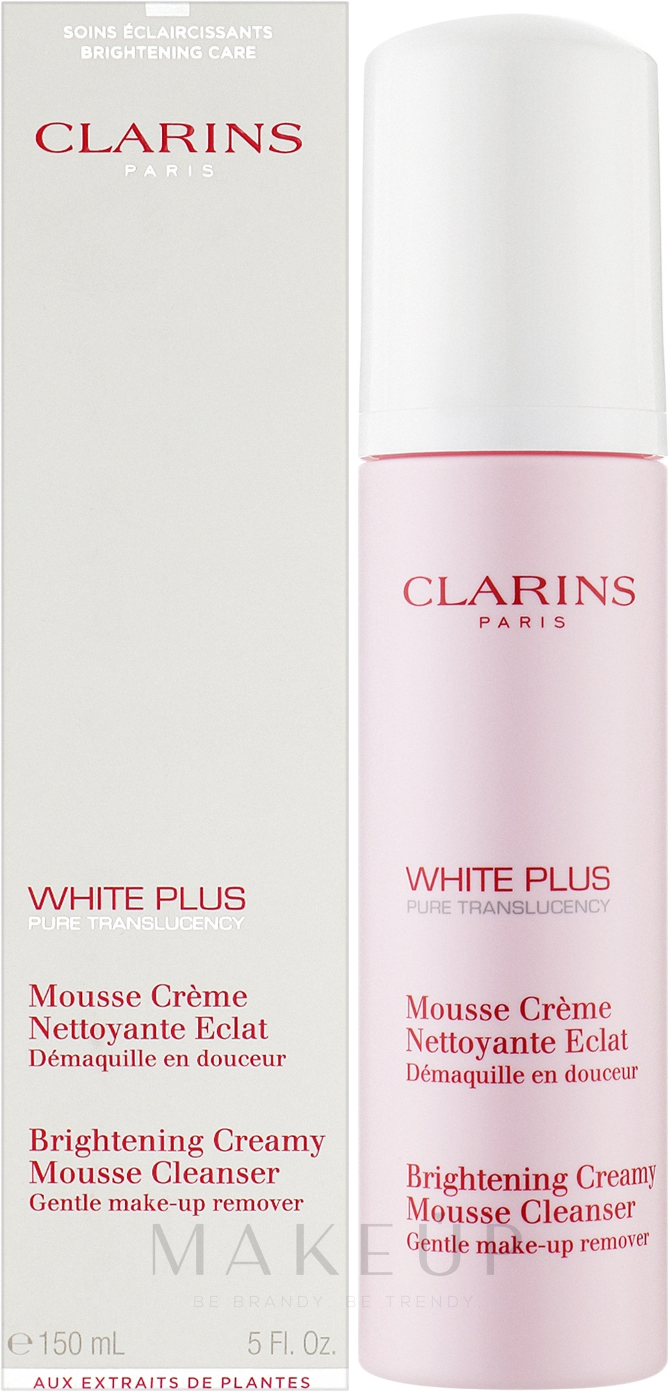 Aufhellende Gesichtsmousse zum Abschminken - Clarins White Plus Makeup Brightening Creamy Mousse Cleanser — Bild 150 ml
