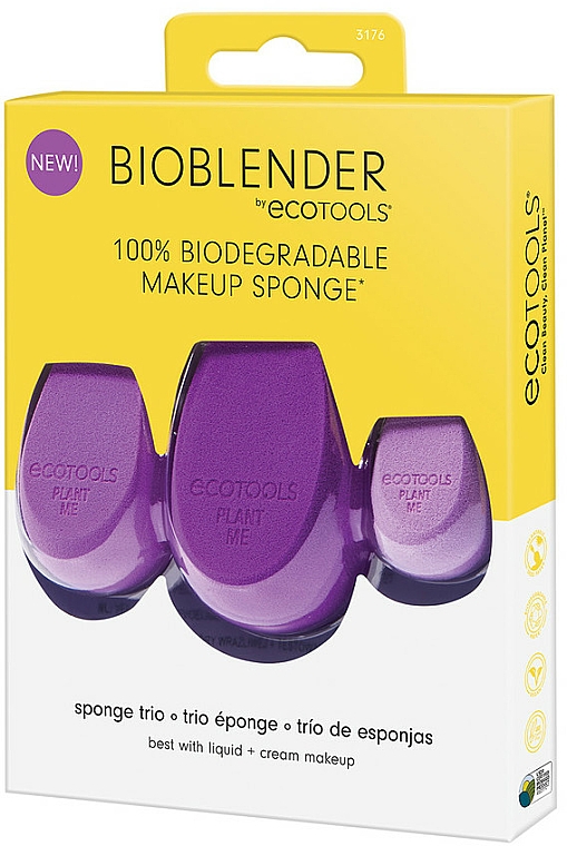 Schminkschwämme violett 3 St. - EcoTools BioBlender Trio — Bild N1