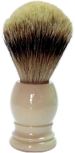 Rasierpinsel Elfenbein - Golddachs Shaving Brush Silver Tip Badger Resin Ivory — Bild N1