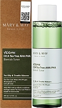 Gesichtstoner mit Centella Asiatica und Teebaum - Mary & May Vegan Cica Tea Tree AHA PHA Toner — Bild N2