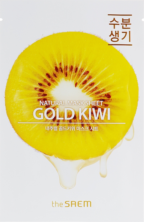 Tuchmaske für das Gesicht mit Kiwi-Extrakt - The Saem Natural Gold Kiwi Mask Sheet — Bild N1