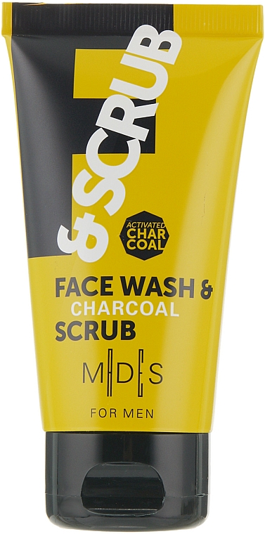 Waschpeeling für das Gesicht mit Aktivkohle - Mades Cosmetics M|D|S For Men Face Wash & Charcoal Scrub — Bild N1